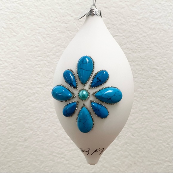 ST. JUDE Research Hospital Handblown Glass Faux Turquoise Christmas Ornament - Picture 4 of 12